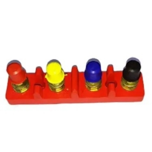 4 Way Dmc Stud Cap Terminal Blocks - Brass, Panel Mounting, Red | Hard Rubber Industrial Use