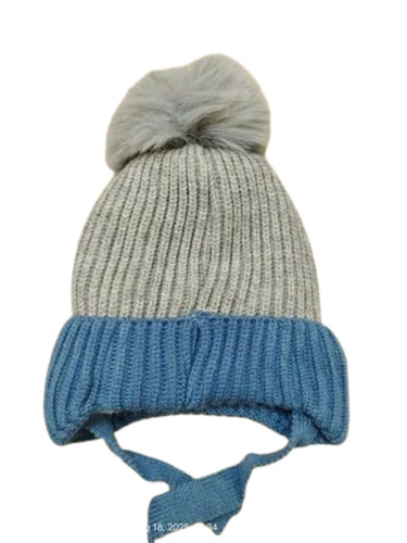 Baby Grey Blue Woolen Cap