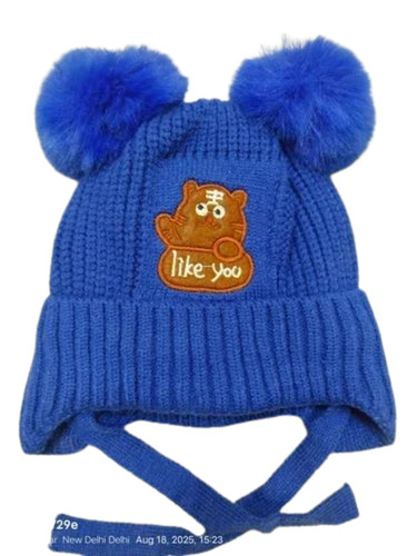 Baby Navy Blue Woolen Cap