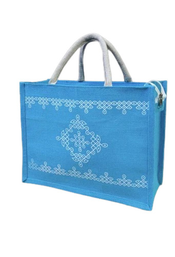 Blue Jute Shopping Bags