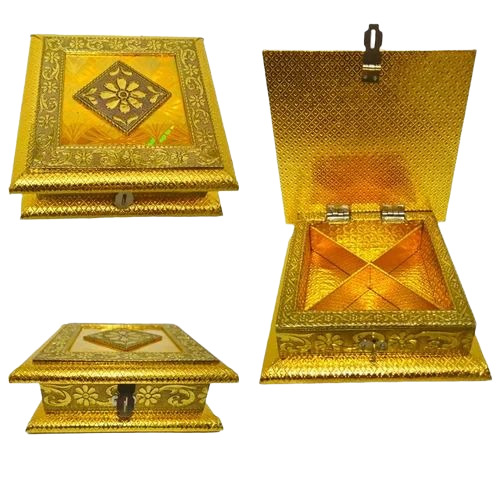Golden Wooden Dry Fruit Boxes