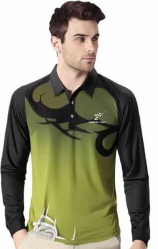 Men Green Printed Polyester T-Shirt