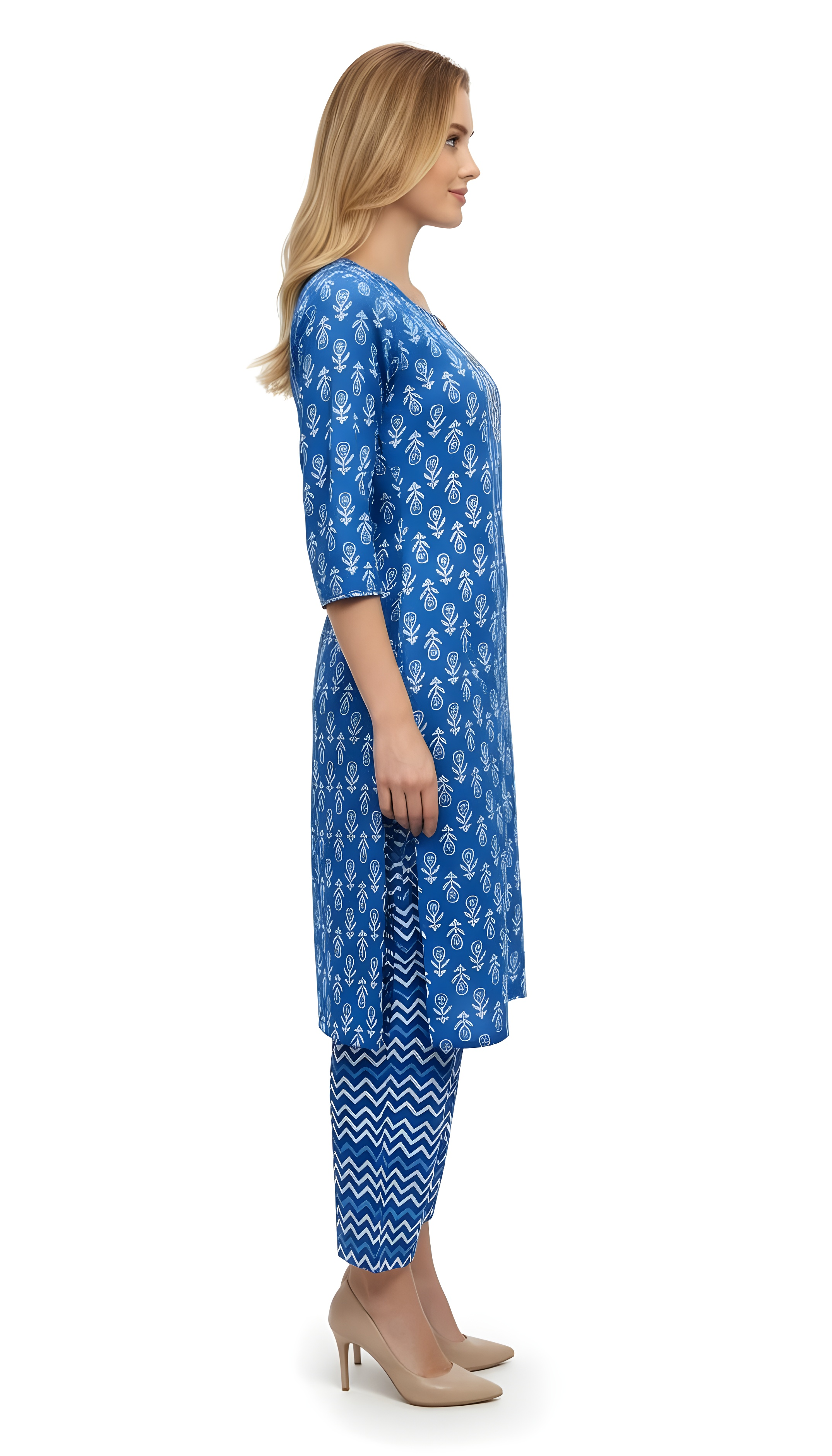 Women floral print cotton kurti with pant