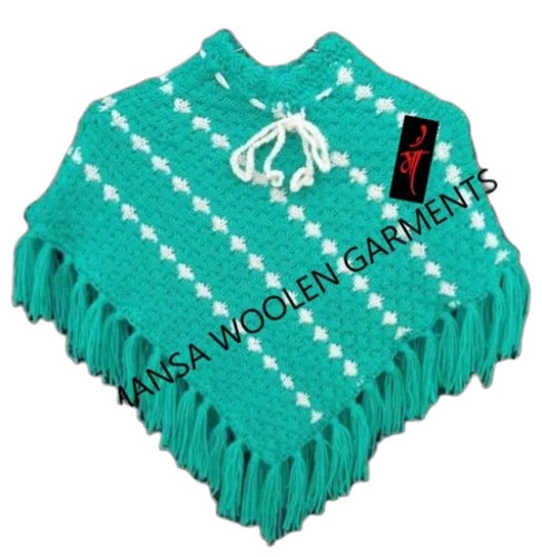Girls Green Poncho