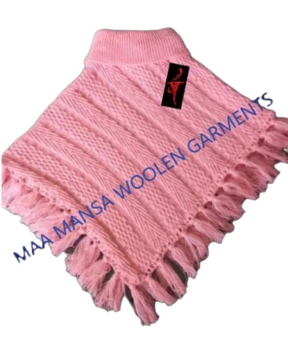 Girls Pink Poncho