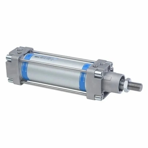 Pneumatic Cylinder - Aluminum 200mm Bore, Grey, Double Acting, 20 Bar Pressure | Industrial Plunger Cylinder, 250mm Stroke