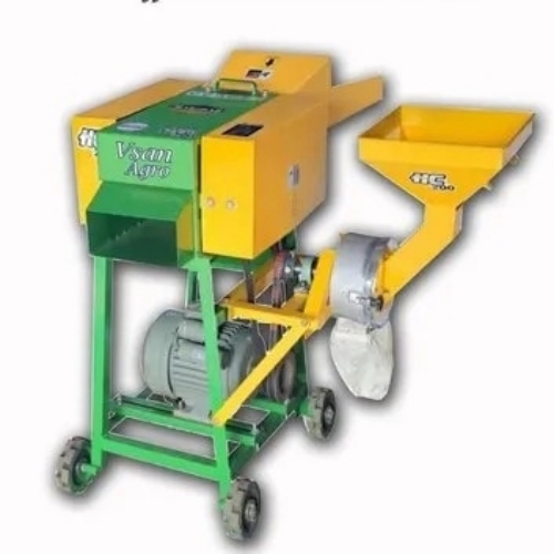 Chaff Cutter - Steel Blades, 400-600 Kg/hr Capacity, Green & Yellow, 2 HP Electric Motor