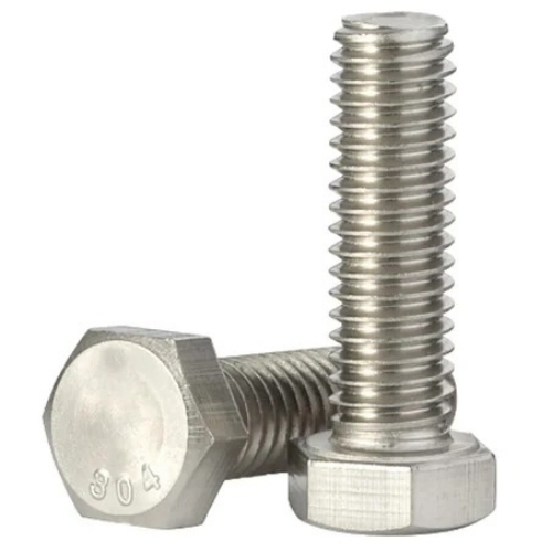 Threaded Bolt - Industrial Grade Silver, Standard Size | Polished Surface, Anti Rust, Customizable