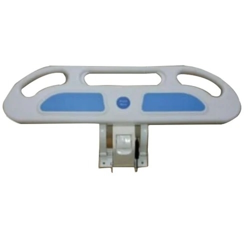 Abs 2 Section Hospital Bed Side Railing - ABS, 300x640 cm, White & Blue | Durable, Manual, 2 Pcs Set