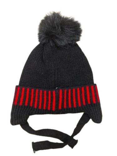 Baby Rich Black Woolen Cap