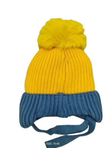 Baby Yellow Blue Woolen Cap