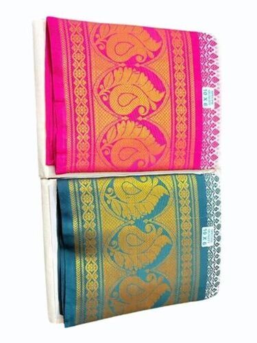 Big Border Cotton Dhoti - Lightweight Cotton, Multi Color, Various Sizes | Soft, Breathable, Quick Dry, Comfortable Fit