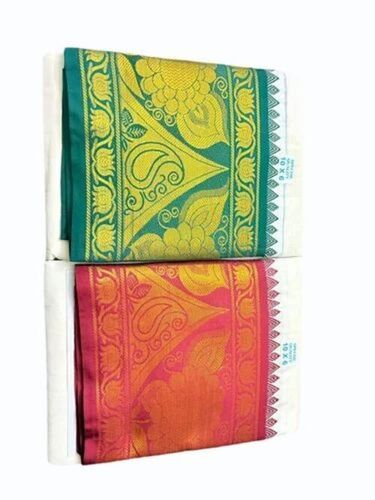 Multi Colour Borders Cotton Dhoti