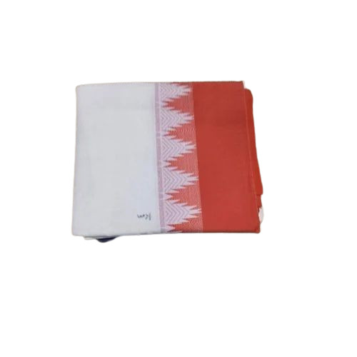 Red Thalampoo Kopuram Border Mens Cotton Dhoti