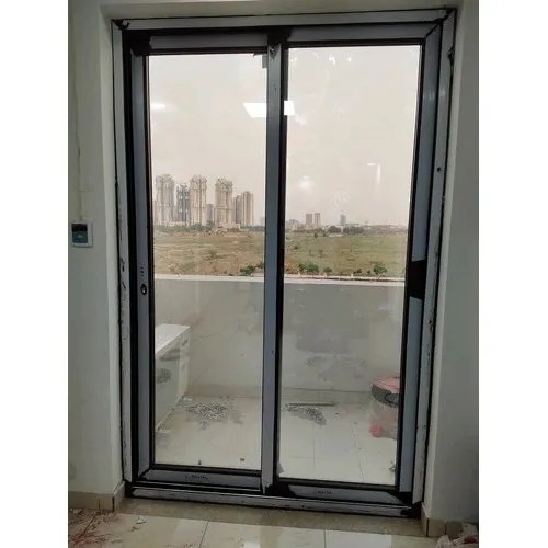 Toughened Glass Sliding Doors - UPVC, 8 Feet, White/Dark Oak/Mahogany/Gray/Golden Oak | Polished Finish, Manual Sliding, Door Lock, Weather Resistant