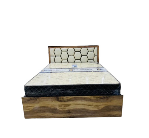Wood King Size Bed With Cushion Headboard