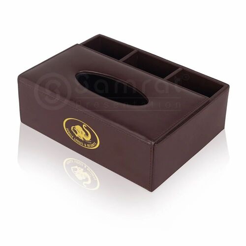 Leatherette Tissue Box Organizer