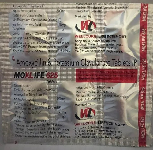 Moxlife 625 Tablets - Ingredients: .