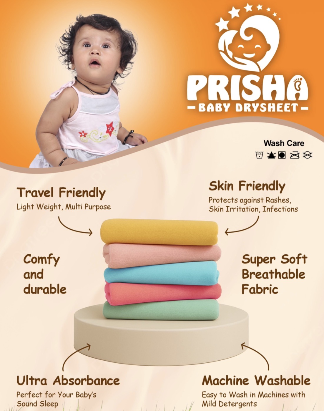 Prisha Baby Drysheet TPU