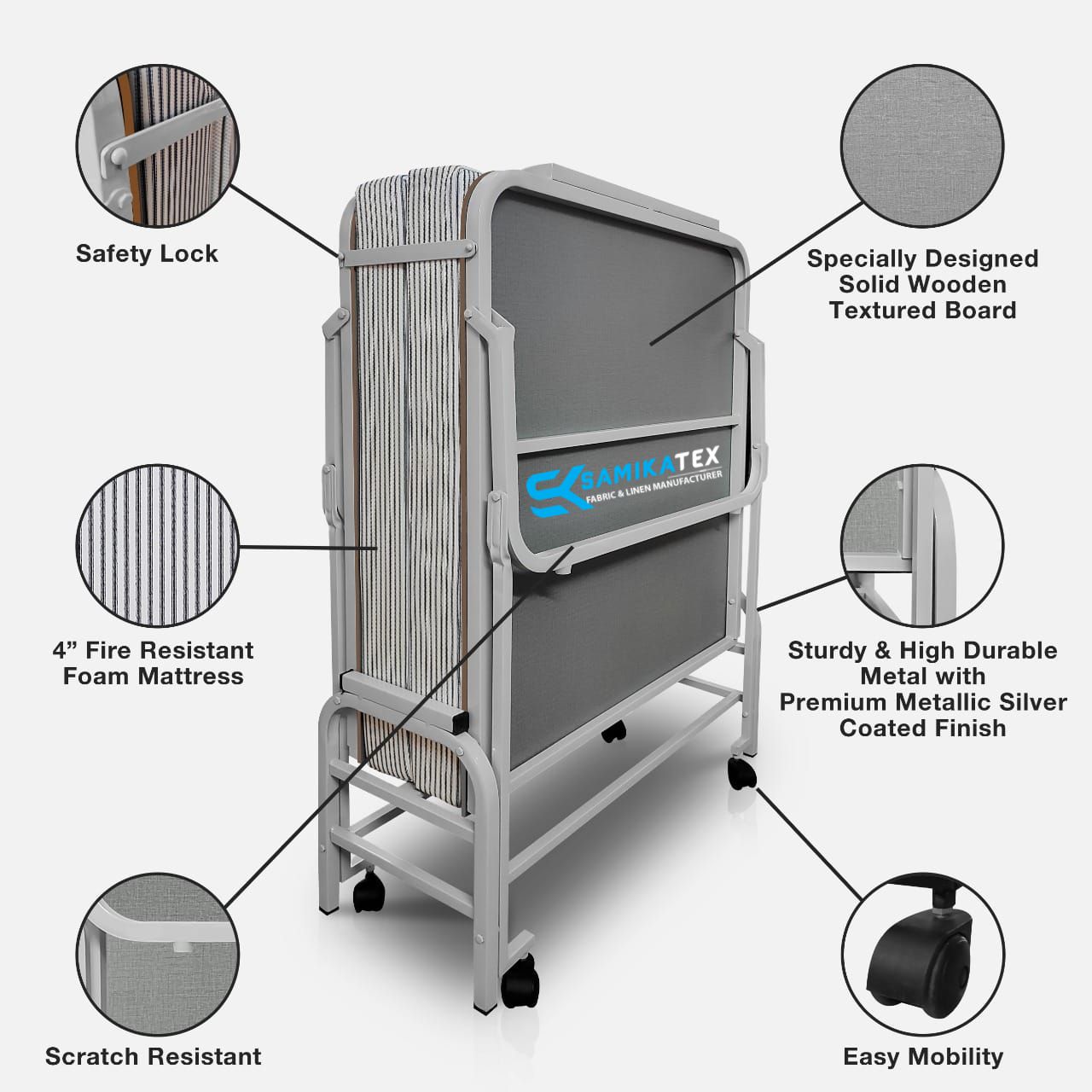 Rollaway Extra Bed - Length: 75 Inch (In)