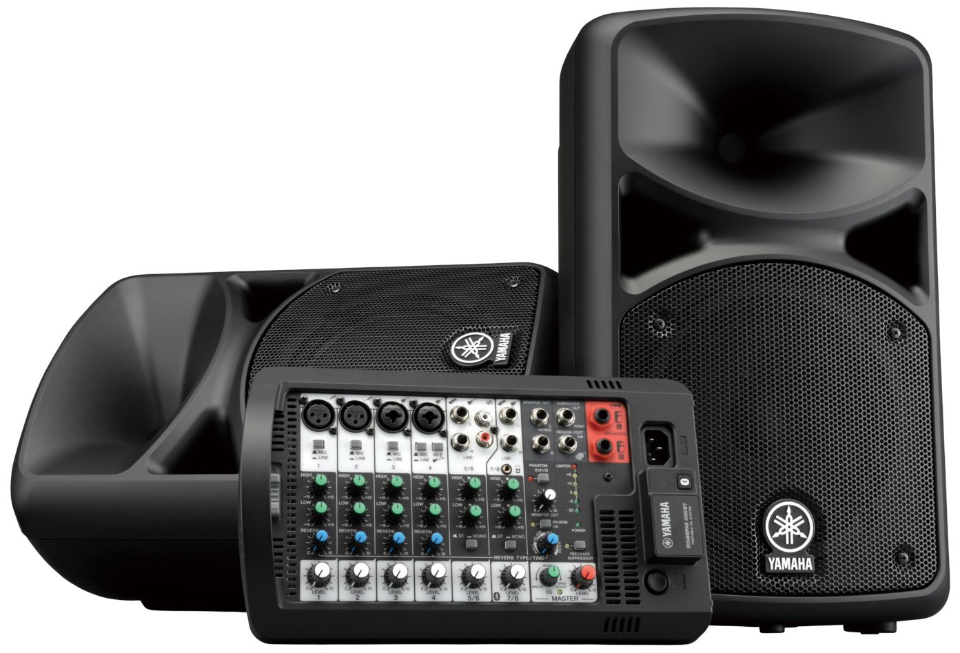 Yamaha Stagepas 400Bt Portable Pa System 400W With Reverb Equipped 8 Channel Mixer Two Speakers - Dimension (L*W*H): 67.3 X 54.5 X 39 Centimeter (Cm)