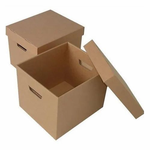 3 Ply Corrugated Box - Kraft Paper, Standard Size, Brown | Eco Friendly, Customizable Rectangle for Packaging