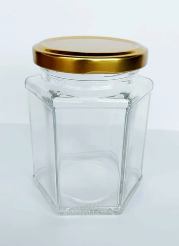 250 Gm Hexagonal Glass Jar