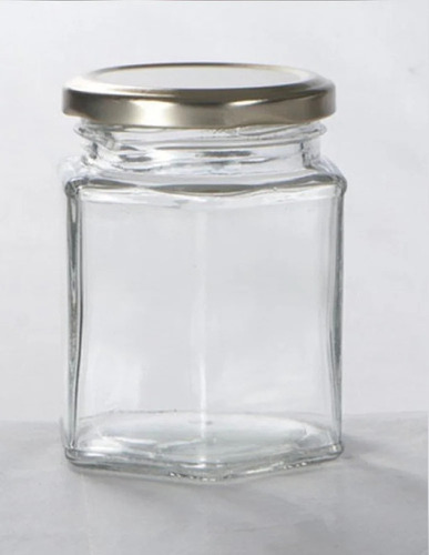 250 Gm Hexagonal Honey Glass Jar
