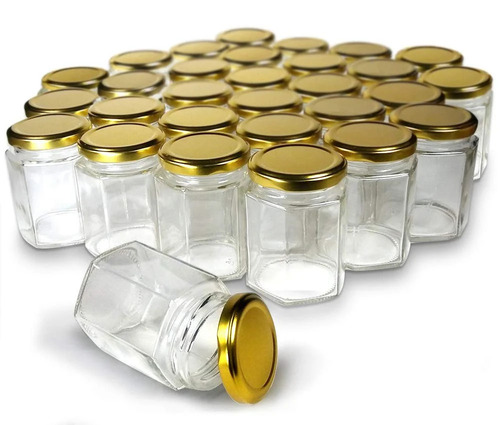 400ml Hexagonal Glass Jar - Glass, 400ml, Transparent | Eco Friendly, Clear, Food Use