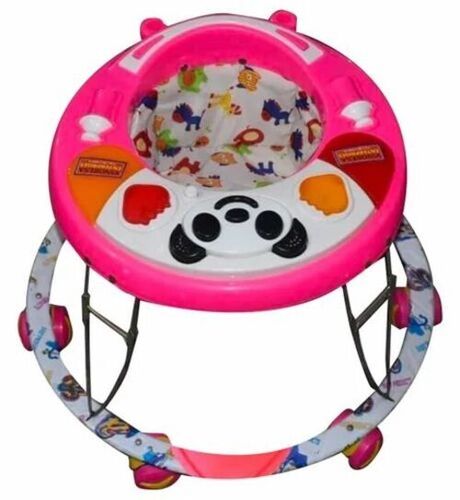 Pink 2 Feet Plastic Baby Walker