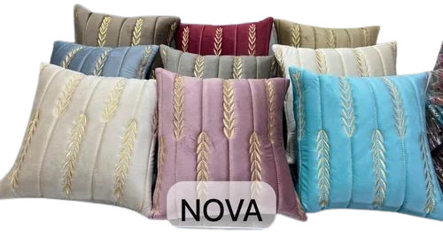 Velvet Embroidered Cushion Cover