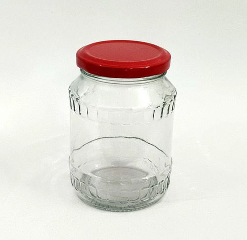 350 Flora Empty Clear Glass Jar Lug Neck