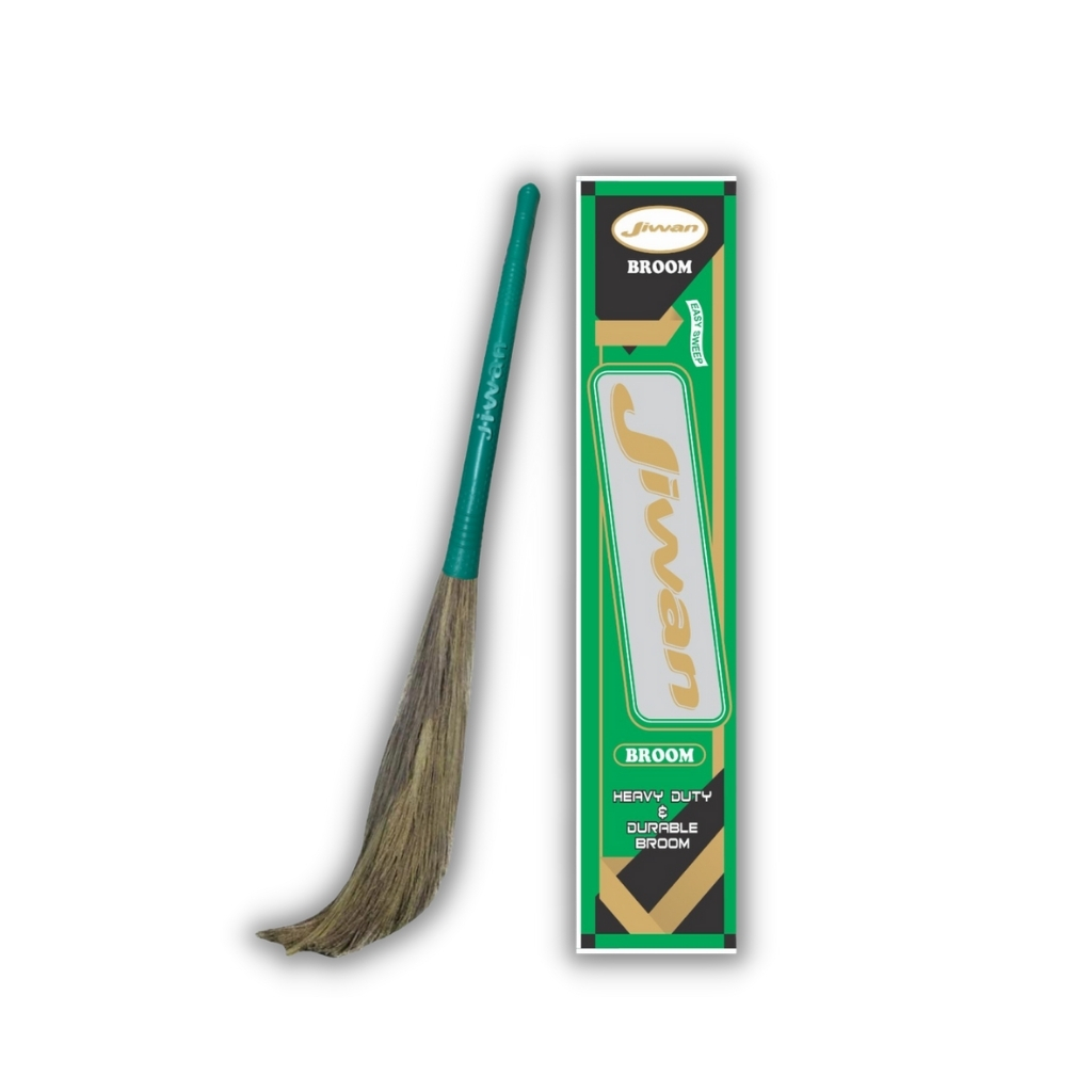 Jiwan Natural Broom - Color: Green