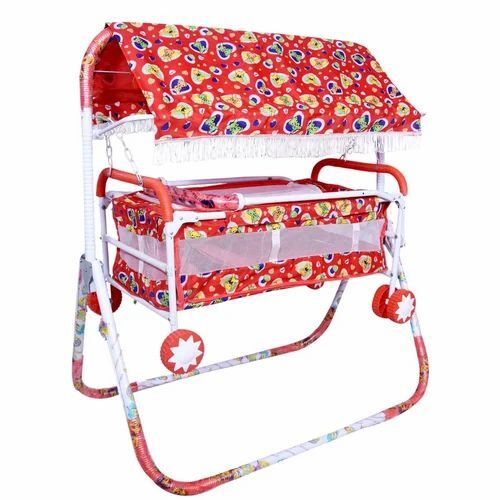 Red Printed Baby Folding Cradle