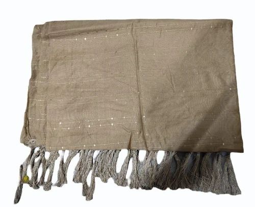 Women Brown Chanderi Zari Sequence Dupatta