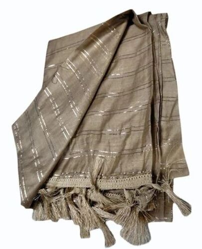 Women Brown Striped Chanderi Dupatta