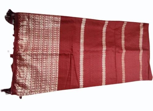 Women Maroon Chanderi Zari Sequence Dupatta