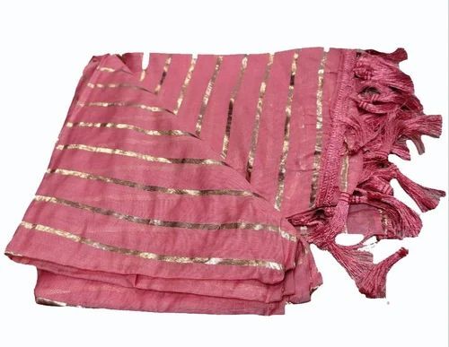 Women Peach Chanderi Dupatta