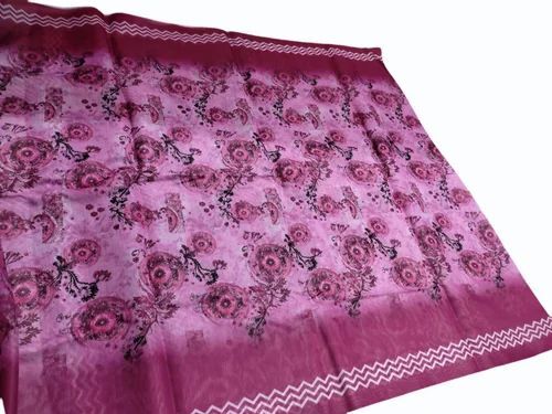 Women Pink Digital Printed Cotton Dupatta