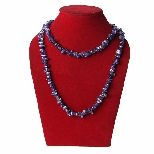 Amethyst Uncut Necklace - Round Multicolor, Custom Size, Grade A | Polished Finish for Elegant Female Accessories