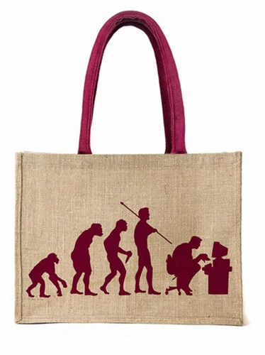 Brown Printed Jute Bag - 3kg Capacity, Brown, Handled, Zipper Closure | Durable, Eco-Friendly, Fine Finished