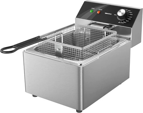 Deep Fryer - Stainless Steel, Silver, Rectangular | Durable, New, 1 Year Warranty