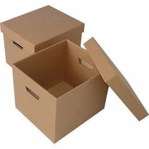 Die Punching Corrugated Box - Paper Standard Size Brown Matte Varnished Plain Surface