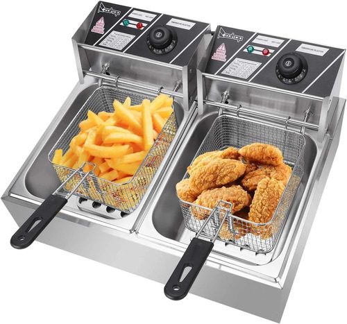 Steel Deep Fryer - Stainless Steel, Rectangular, Silver | Durable, 1 Year Warranty, New Condition