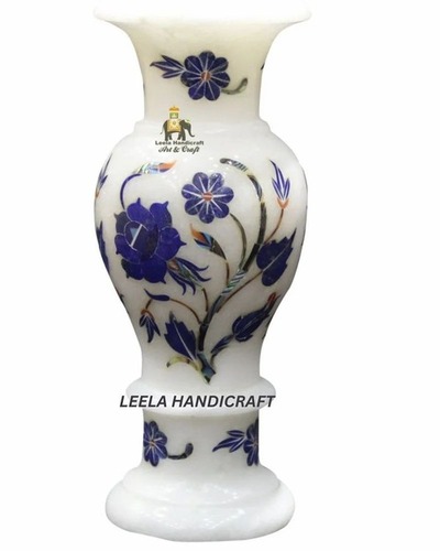 Decorative Flower Vase - Glass Ceramic & Porcelain, Large Round, White | Home Use