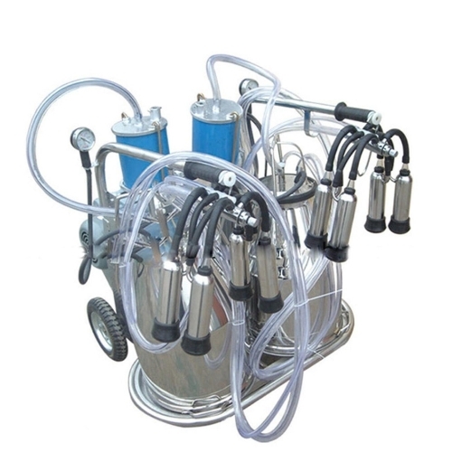 Double bucket cow milking machine