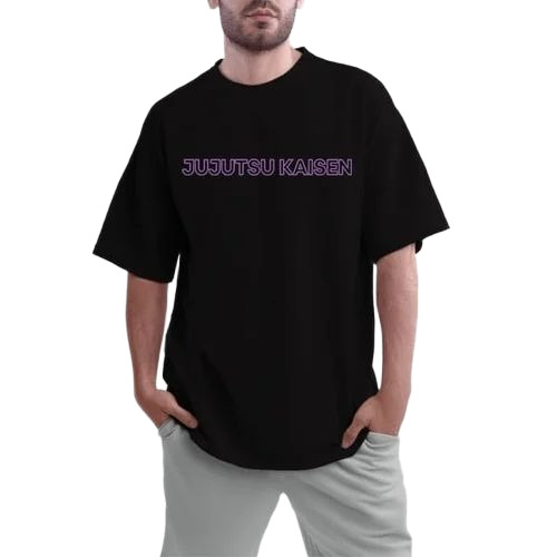 Men Black Printed T Shirt - Cotton, Sizes M to XXL, Black, O-Neck | Impeccable Finish, Comfortable Half Sleeves, Machine Wash