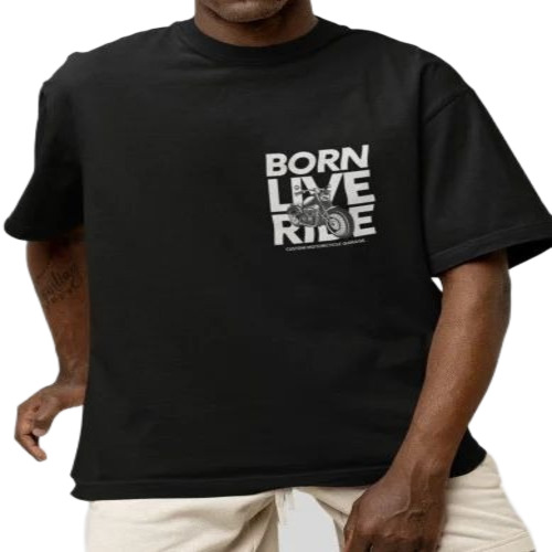 Men Black Round Neck T Shirt