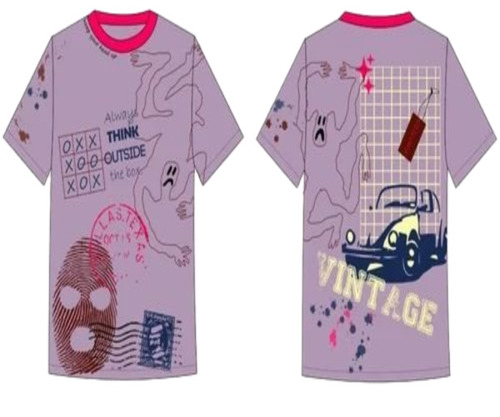 Men Purple Printed T Shirt