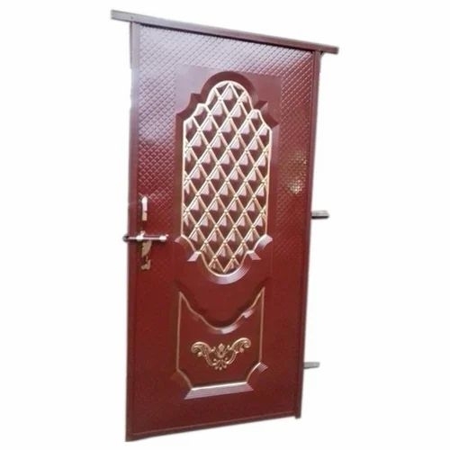 Mild Steel Iron Hinged Door - Dark Brown Honeycomb Paper Infilling | Fire Resistant Smooth Finish Easy Installation
